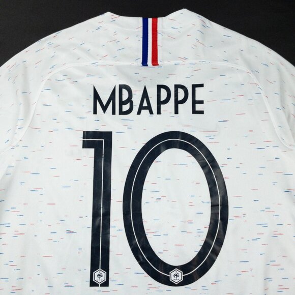 France FFF Mbappe World Cup Soccer Jersey Men's Small White Red Blue World Cup - Picture 10 of 15